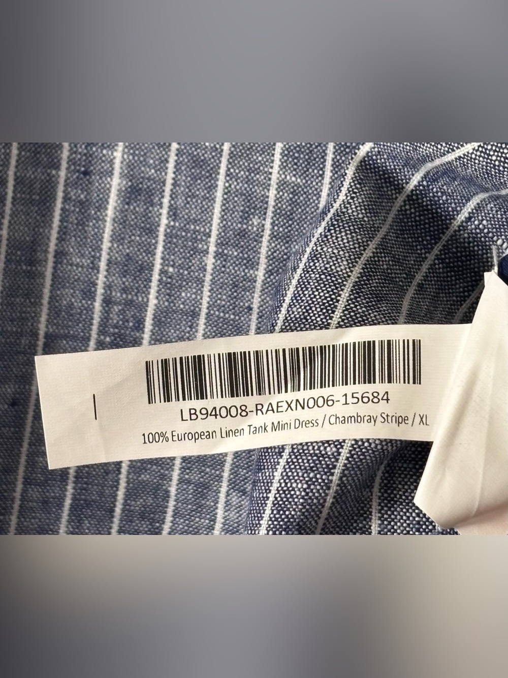 Quince 100% European Linen Stripe Tank Shift Dress XL Blue Coastal - Picture 6 of 7
